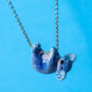 Galaxy koala Bear Necklace| Handcrafted Porcelain Jewelry | Camp Hollow Collectible Heirloom Art | The Perfect Gift | Collect them all!