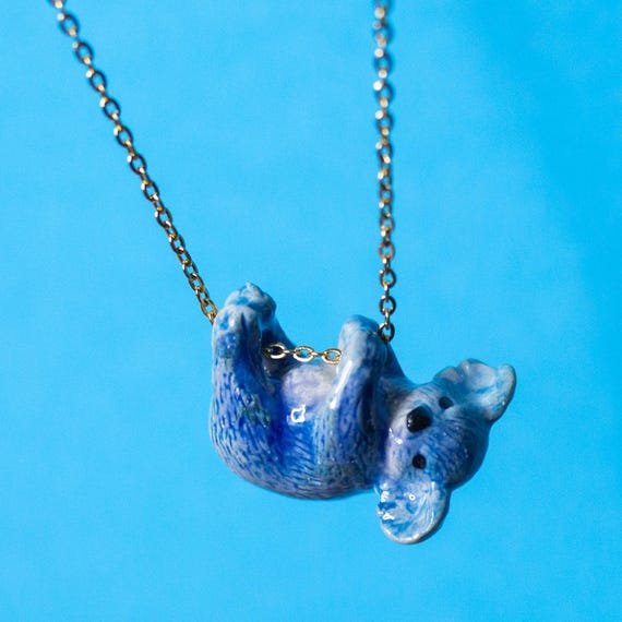 Galaxy koala Bear Necklace| Handcrafted Porcelain Jewelry | Camp Hollow Collectible Heirloom Art | The Perfect Gift | Collect them all!