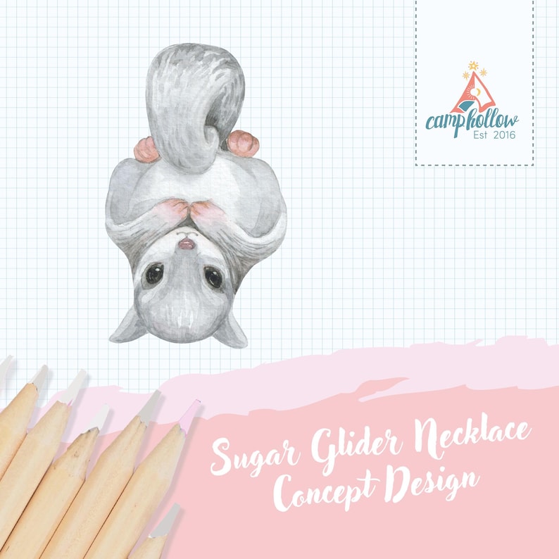 Sugar Glider Necklace | Camp Hollow Ceramic Animal Jewelry