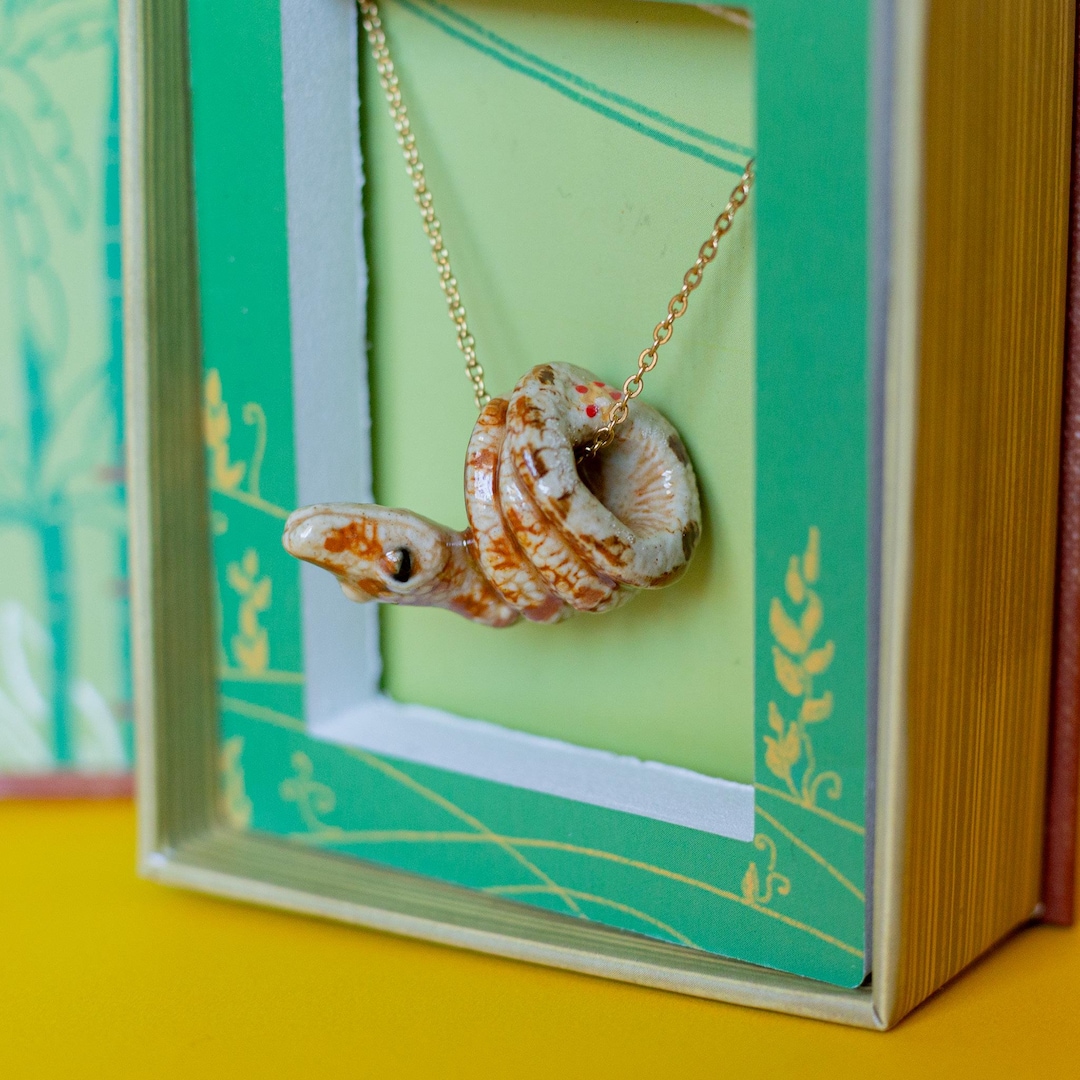 Brown Python Necklace | Handcrafted Porcelain Jewelry | Camp Hollow ...