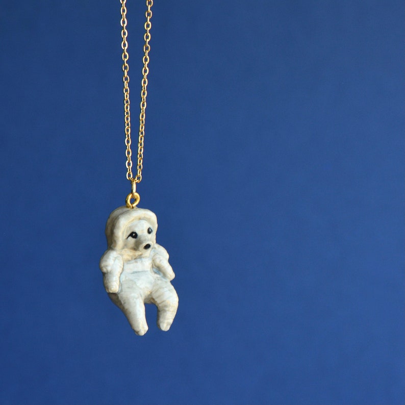 Water Bear Necklace Handcrafted Porcelain Jewelry Camp Hollow Collectible Heirloom Art The Perfect Gift Collect them all image 2