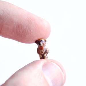 Worlds Tiniest Teddy Bear Figure • Miniature Hand-painted Porcelain Collectible Ceramic Souvenir Gift • Terrarium Fairy Garden (AP023)
