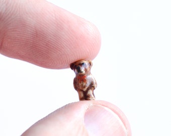 Miniature Hand-Painted Porcelain Teddy Bear • Collectible Figurine