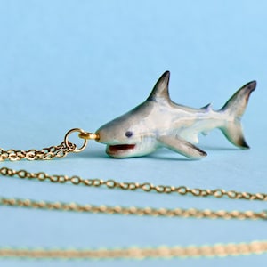Great White Shark Necklace  | Handcrafted Porcelain Jewelry | Camp Hollow Collectible Heirloom Art | The Perfect Gift | Collect them all!