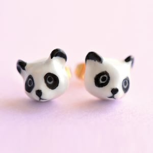 Panda Earrings | Handcrafted Porcelain Jewlery | Camp Hollow Collectable Heirloom Art | The Perfect Gift | Collect them All!