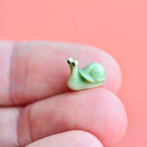 World's Tiniest Snail Figurine  | Miniature Hand-painted Porcelain | Incredibly Small Creatures | Collect them all!