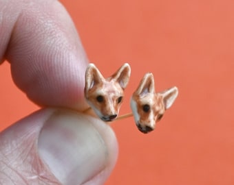 Red Fox Earrings | Handcrafted Porcelain Jewlery | Camp Hollow Collectable Heirloom Art | The Perfect Gift | Collect them All!