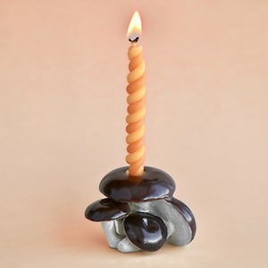 Mahagoni Mushroom Cluster Cake Topper | Handgefertigte Porzellan Figur | Lager Hohle Kunst | Geburtstagskerzenhalter | Sammle sie Alle!