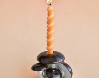 Mahagoni Mushroom Cluster Cake Topper | Handgefertigte Porzellan Figur | Lager Hohle Kunst | Geburtstagskerzenhalter | Sammle sie Alle!