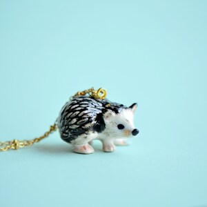 Hedgehog Necklace Handcrafted Porcelain Jewelry Camp Hollow Collectible Heirloom Art The Perfect Gift Collect them all image 2