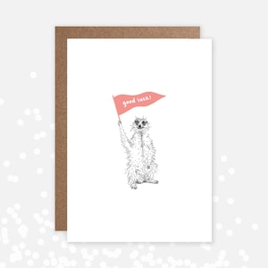 Porte-bonheur / Carte suricate / Carte animal mignon / Examens / Retraite