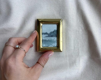 Mini Framed Countryside Print – Tiny English Landscape Art in Vintage Gold Frame, Eco-Friendly Mini Wall Art by Catherine Bamber