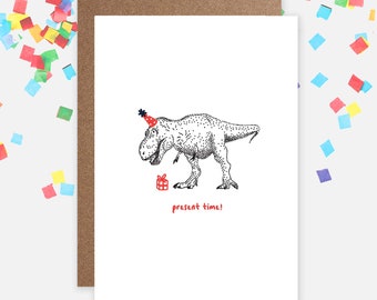 Funny Dinosaur T-Rex Birthday Card / Kids Birthday Party