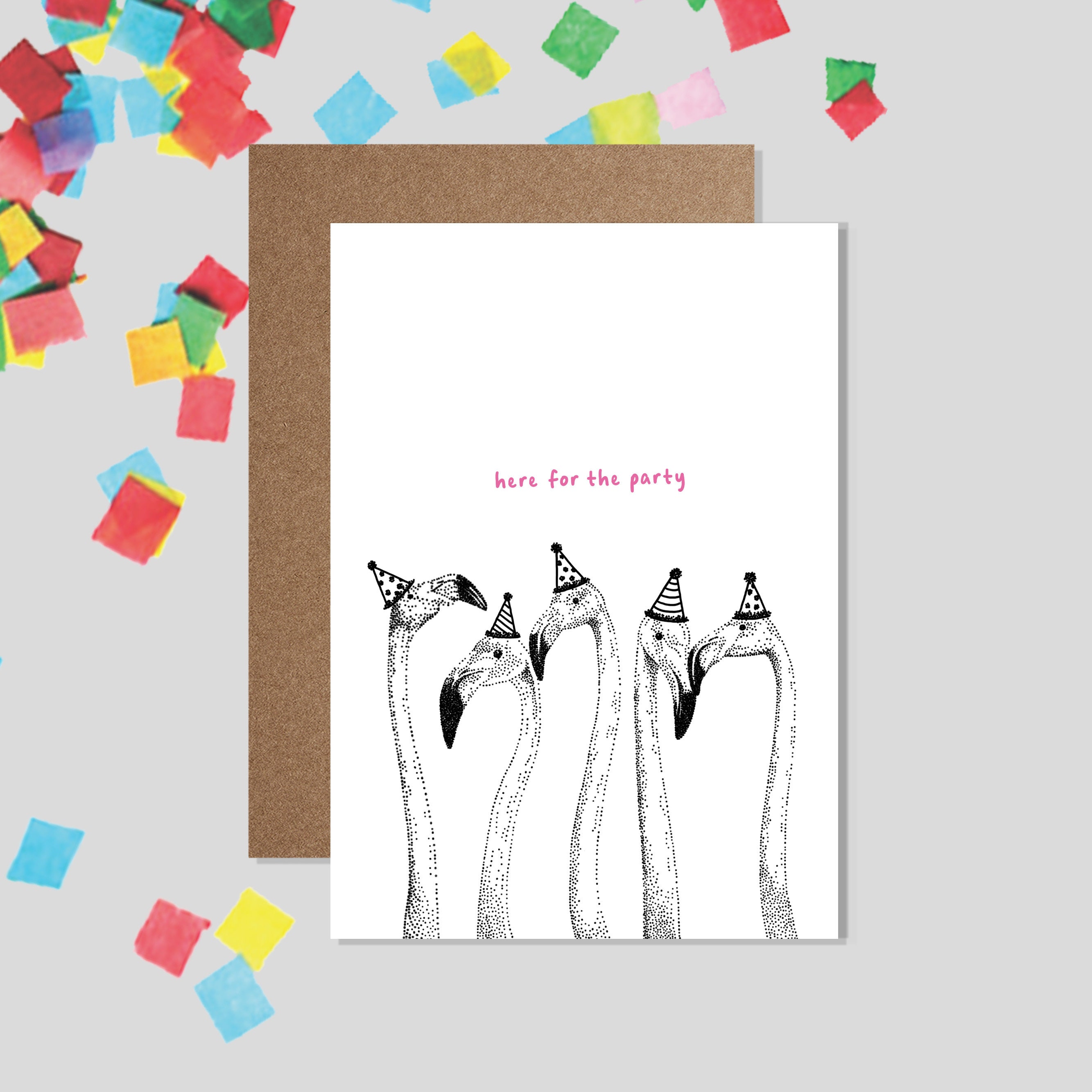 Pink Flamingo Birthday Card / Here for the Party Animal Card - Etsy UK