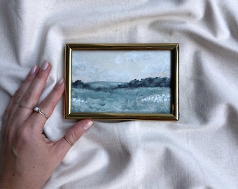 Small Framed Countryside Print – English Landscape Art in Vintage Gold Frame, Eco-Friendly Wall Art by Catherine Bamber