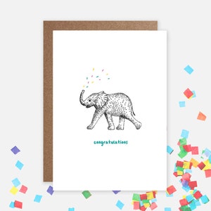 Felicitaciones Tarjeta Elefante / Celebración, Elefante Bebé, Tarjeta Animal