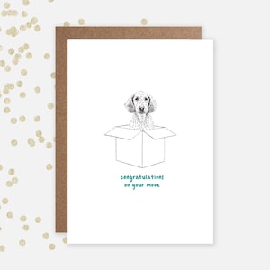 Cartão de novo lar para cachorro - Parabéns, cartão de mudança, primeiro lar