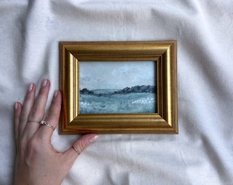 Small Framed Countryside Print – English Landscape Art in Vintage Gold Frame, Eco-Friendly Wall Art by Catherine Bamber