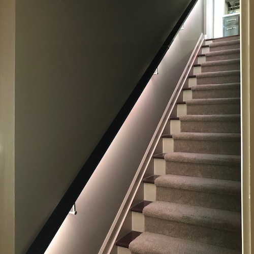 LED Square Flat Wall Mount Modern Stair shops Hand Rail Staircase Railing Kit - Aluminium