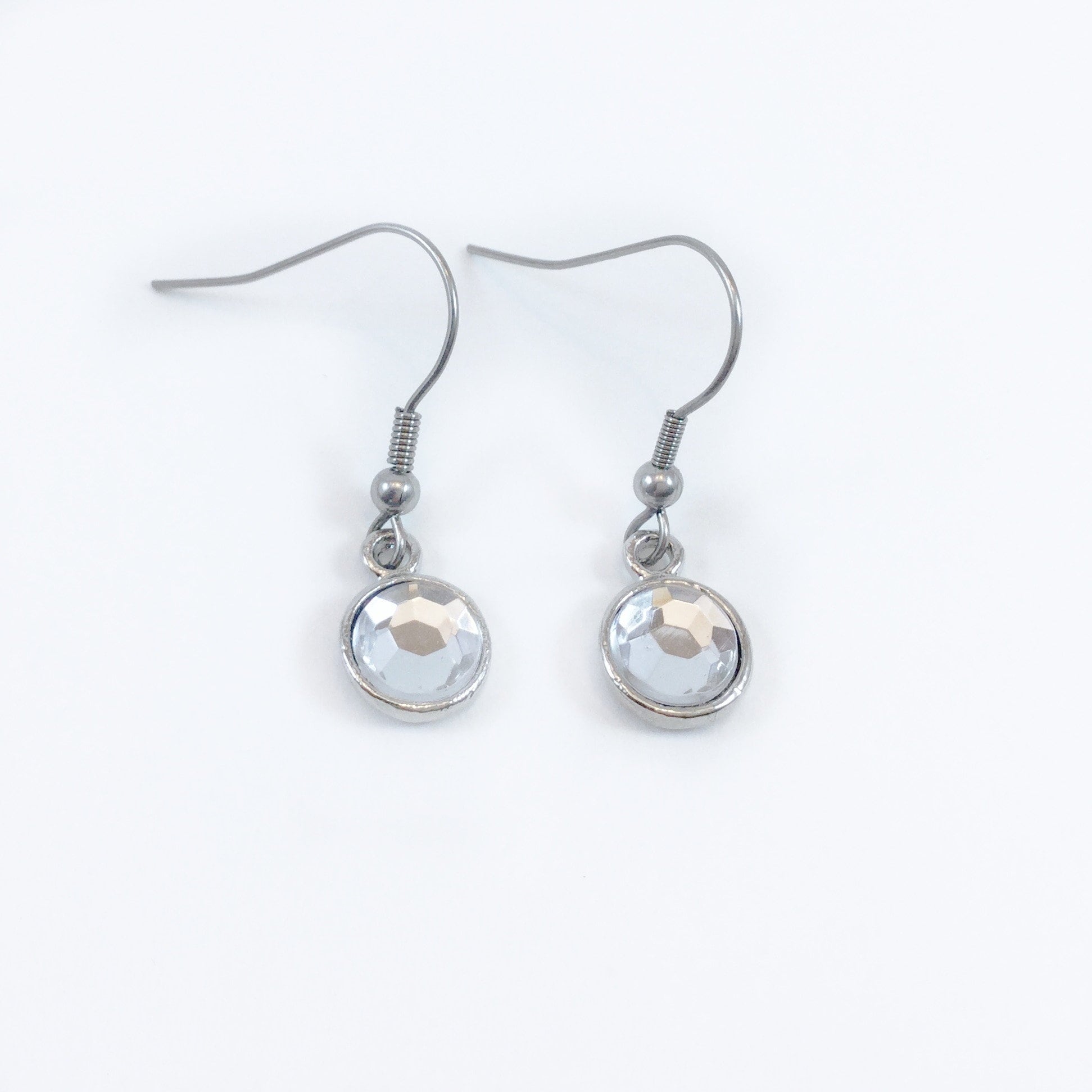 Faux Diamond Dangle Earrings Diamond Wedding Earrings Etsy