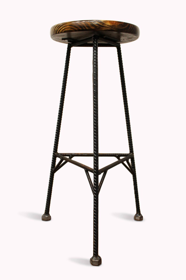Reclaimed Wood Bar Stools Metal Bar Stools Industrial Bar Etsy