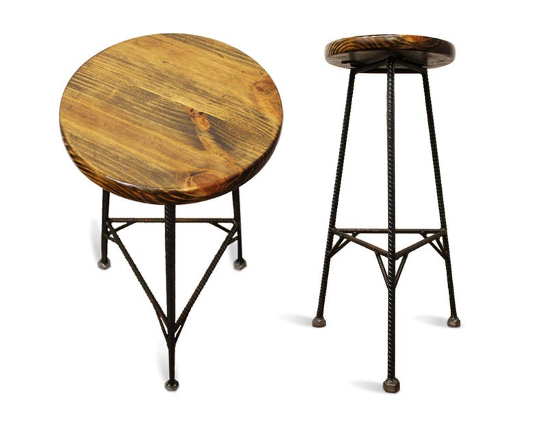 Reclaimed Wood Bar Stools Metal Image 0