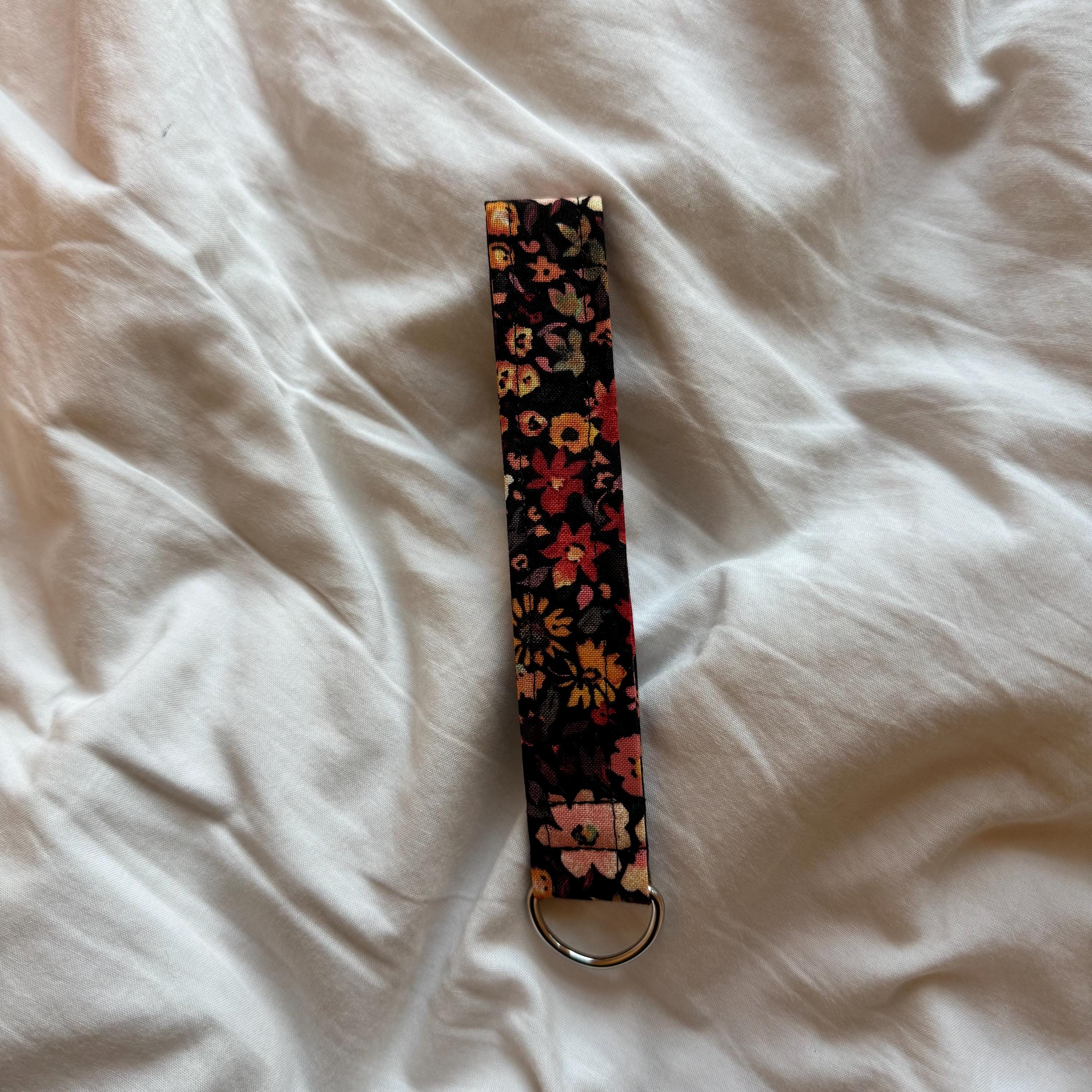 Dark Fall Florals Handmade Fabric Keychain/key Fob Wristlets | Fabric ...