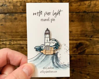 Enamel Lapel Pin,  Lighthouse Pin, Duluth Minnesota Art