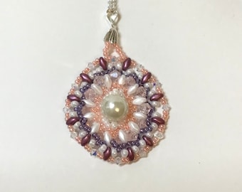 Beaded mandala pendant