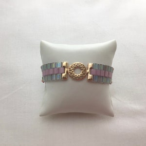 Tila seed bead bracelet with  a cymbal connector