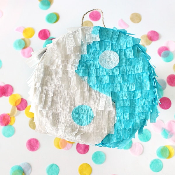 Yin Yang Mini Piñata | Blue YinYang Party Favor | Cute Handmade Gift