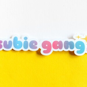Subie Gang Sticker | Subaru Logo | Kawaii Sparkle Vinyl Sticker | Cute Car Gradient Sticker