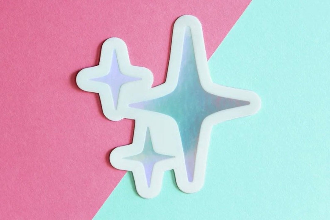 Holographic Sparkle Emoji Sticker: Waterproof Vinyl Decal - Etsy