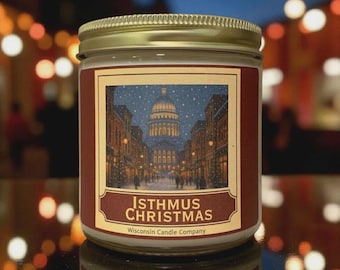 Isthmus Christmas - Vintage Style Wisconsin Holiday Candle • Coconut Soy Wax • Hand Poured in Wisconsin • Limited Edition