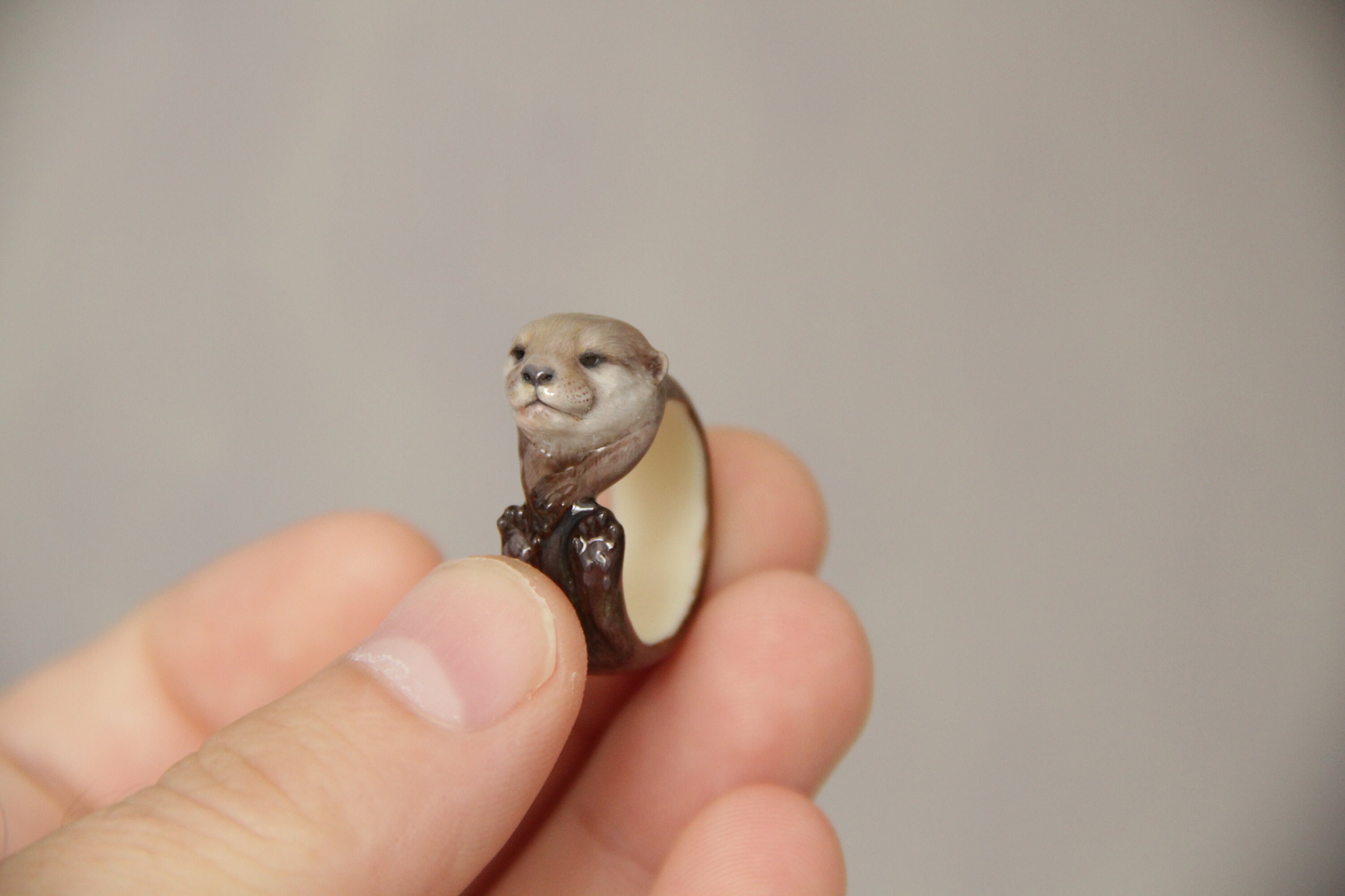 Otter Ring Otter Jewelry Otter Gift For Her Animal Ring Etsy