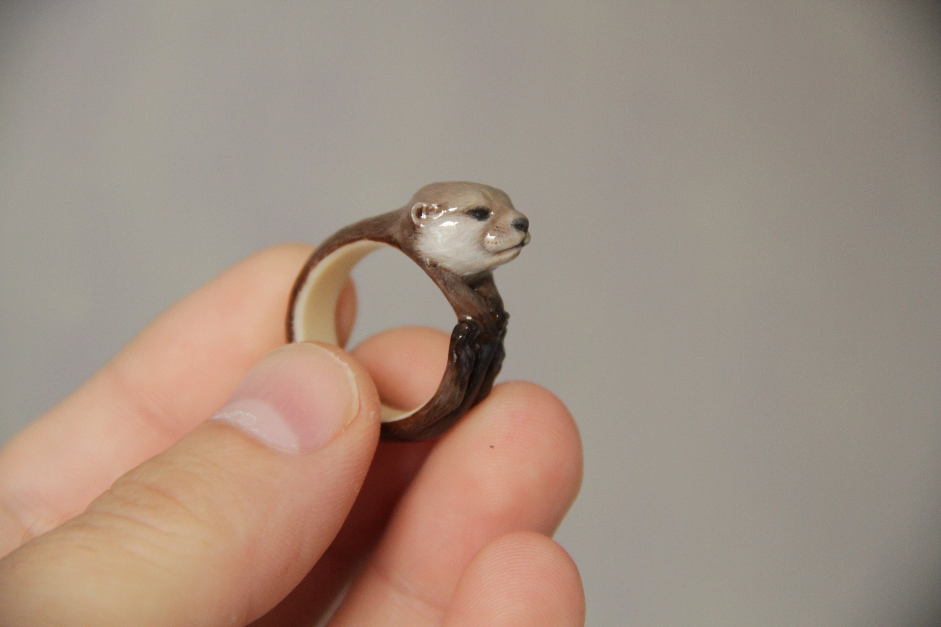 Otter Ring Otter Jewelry Otter Gift For Her Animal Ring Etsy