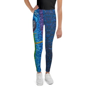 Prismatic Rainbow Peacock Youth Leggings