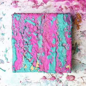 Mini Colorful Painting, Original Hand-Made Wall Art, Small Painting