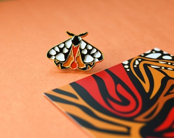 Moth Pin, Cream Spot Tiger Moth, Denim Jacket Pin, Fun Gifts, Unique Gifts