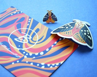 Regal Moth, Moth Pin, Art Set