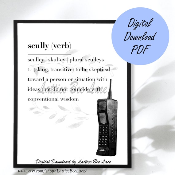 Scully Definition DIGITAL DOWNLOAD PDF Etsy