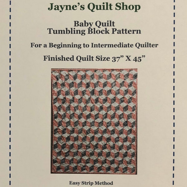 Paper Copy Tumbling Block Baby Quilt Pattern