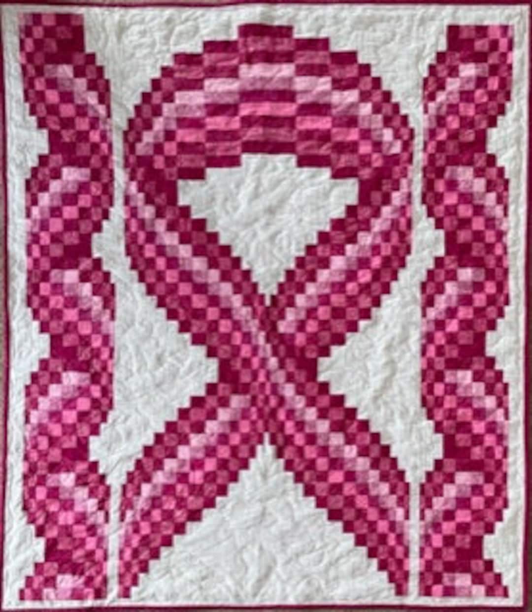 Digital Bargello Pink Ribbon Lap Quilt Pattern - Etsy