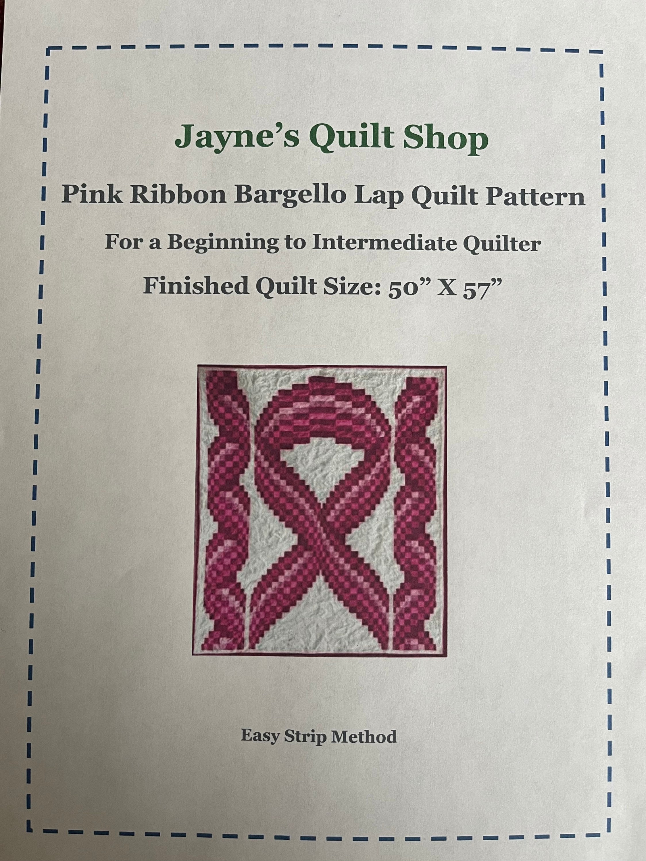 Paper Copy Pink Ribbon Lap Quilt Pattern - Etsy