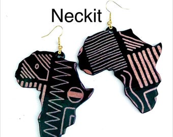Pendientes africanos con estampado de tela de barro