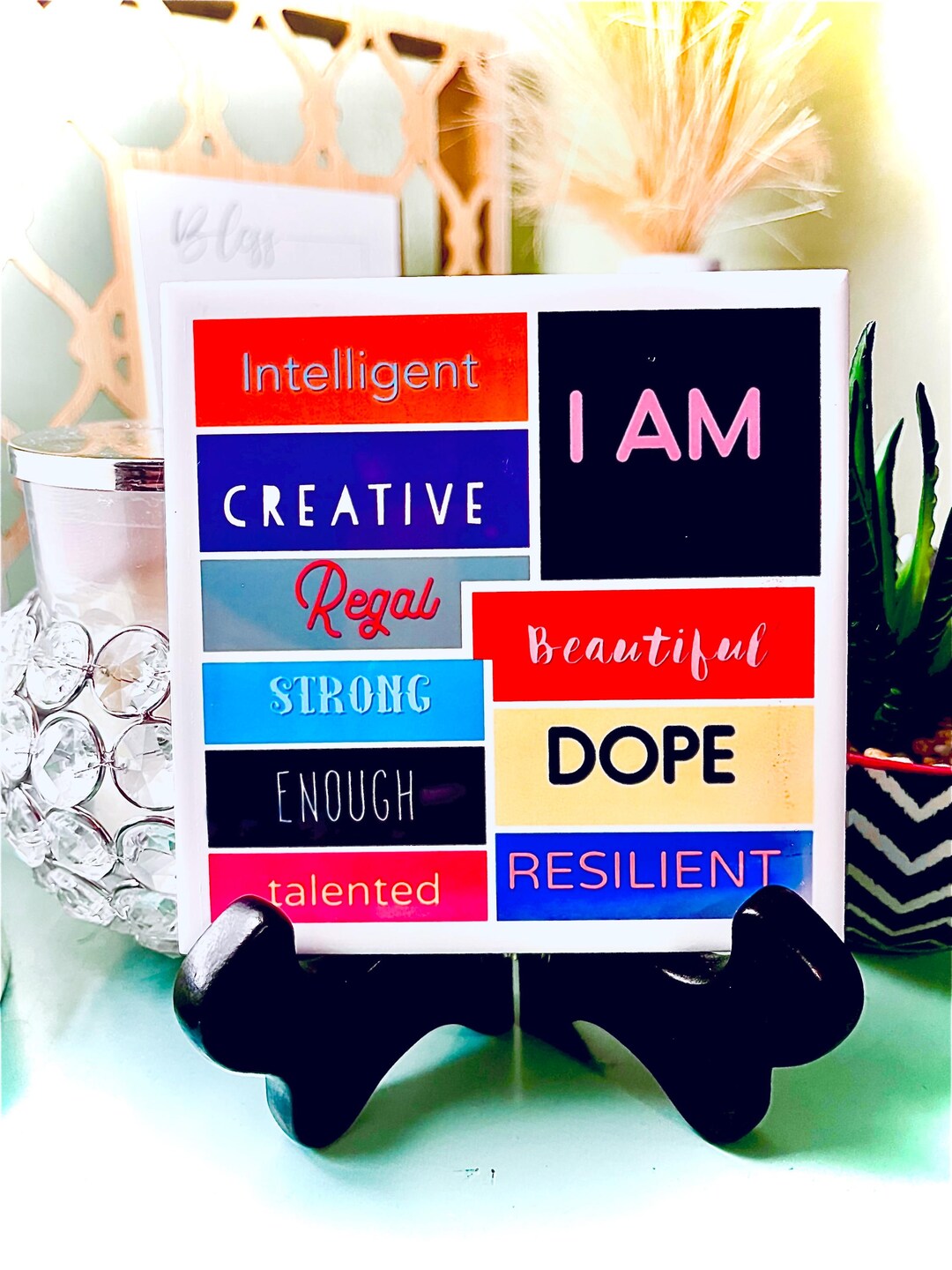 I AM Affirmation Desk Plaque Sign - Etsy