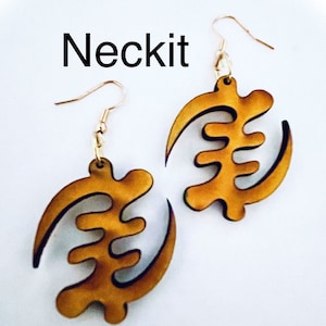 Gye Nyame Wood Dangles