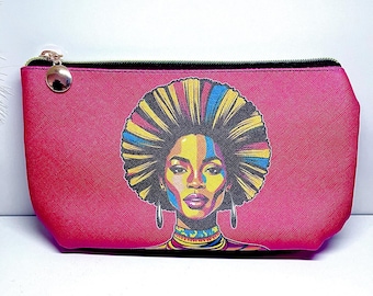 Neceser colorido para mujer afro