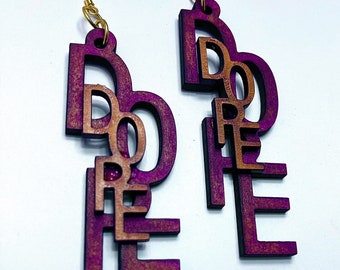 Wooden Dope Dangle Earrings