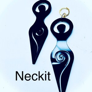 Black Spiral Goddess Acrylic Earrings